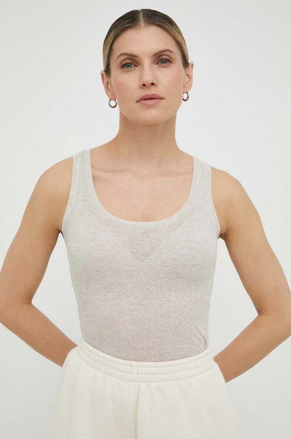 American Vintage Pamučna haljina American Vintage boja: bež, mini, uske