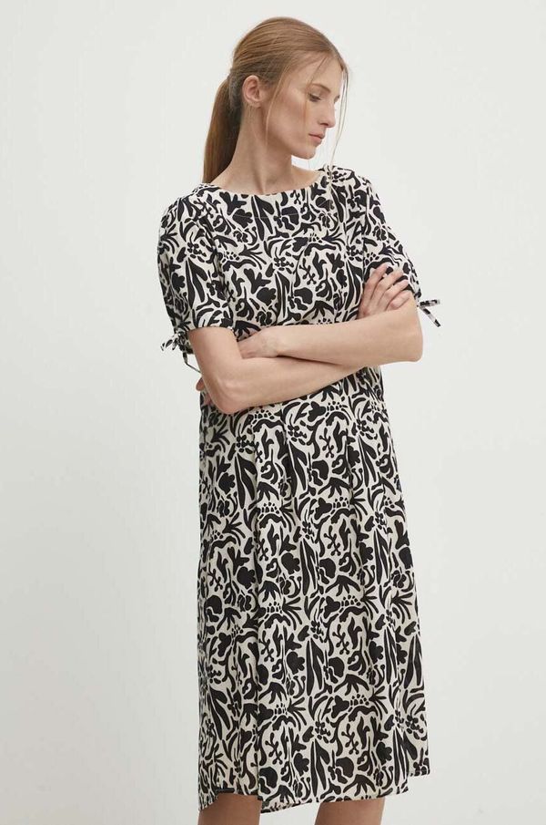 Answear Lab Pamučna haljina Answear Lab boja: crna, mini, širi se prema dolje