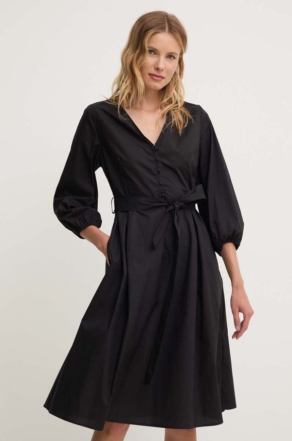 Answear Lab Pamučna haljina Answear Lab boja: crna, mini, širi se prema dolje