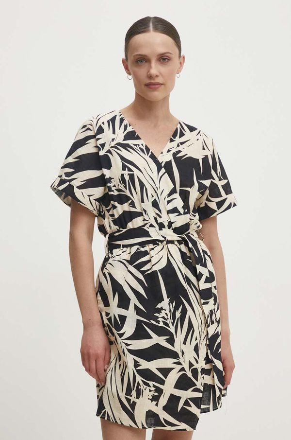 Answear Lab Pamučna haljina Answear Lab boja: crna, mini, širi se prema dolje