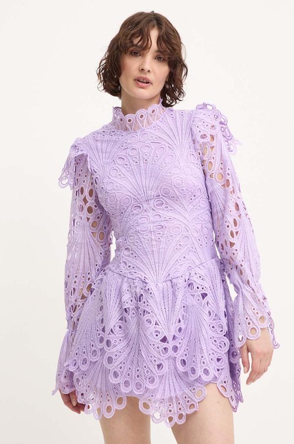 Answear Lab Pamučna haljina Answear Lab boja: ljubičasta, mini, uska