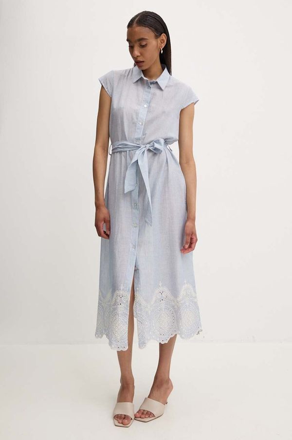 Answear Lab Pamučna haljina Answear Lab midi, širi se prema dolje