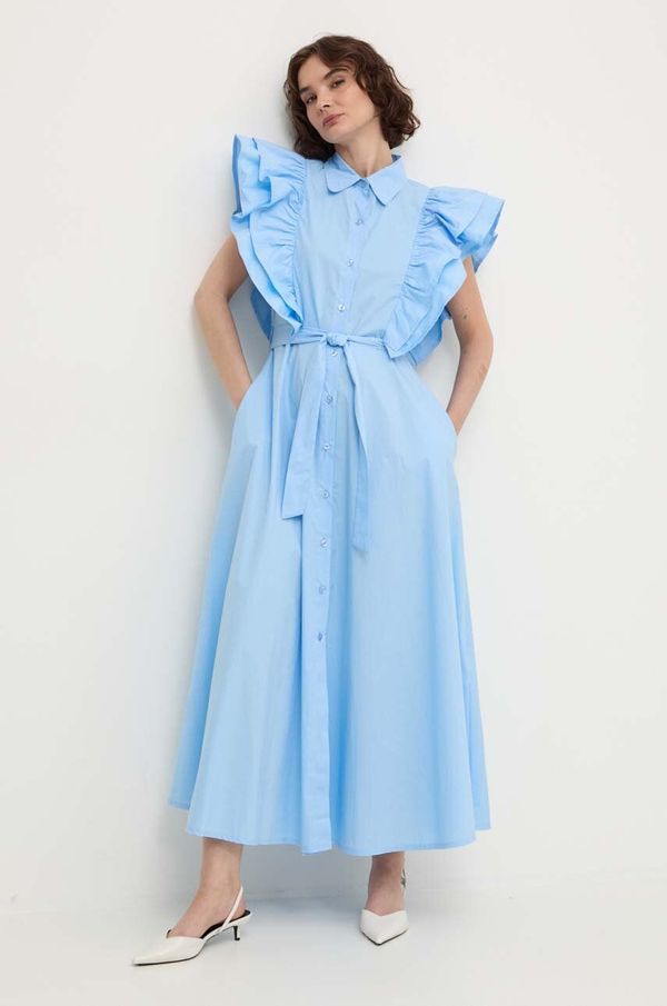 Answear Lab Pamučna haljina Answear Lab midi, širi se prema dolje