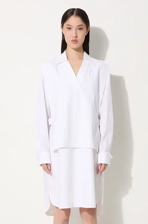 Kenzo Pamučna haljina Kenzo Oxford Knee Shirting Dress