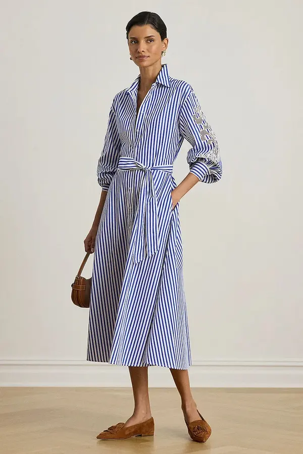 Lauren Ralph Lauren Pamučna haljina Lauren Ralph Lauren
