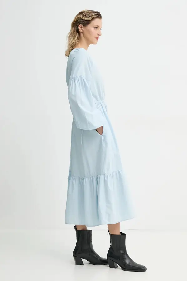 Levi's Pamučna haljina Levi's JOLENE LS MAXI DRESS midi, širi se prema dolje, 001HS