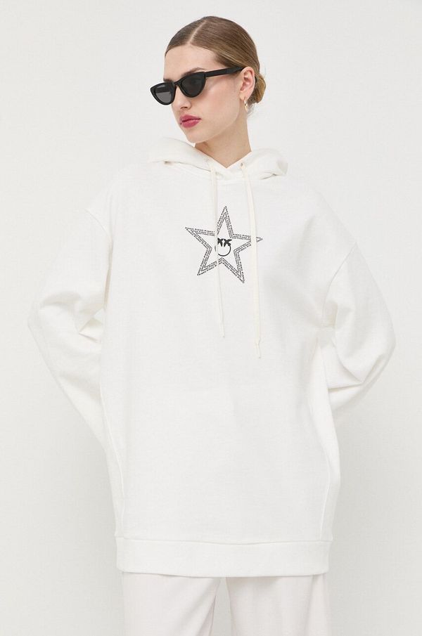 Pinko Pamučna haljina Pinko boja: bež, mini, oversize