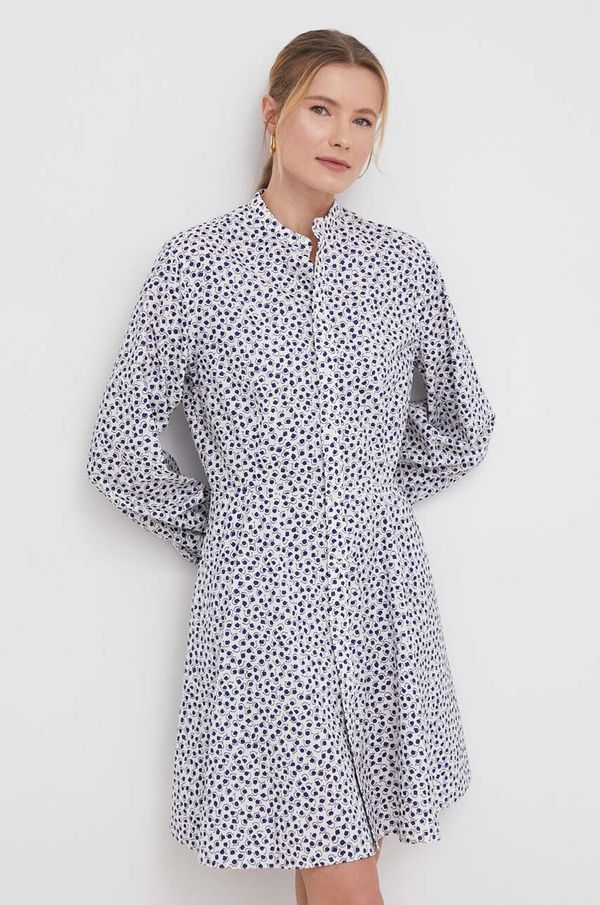 Polo Ralph Lauren Pamučna haljina Polo Ralph Lauren boja: bijela, mini, širi se prema dolje