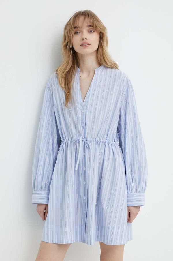 Samsoe Samsoe Pamučna haljina Samsoe Samsoe SAAMELIE mini, širi se prema dolje, F24100139