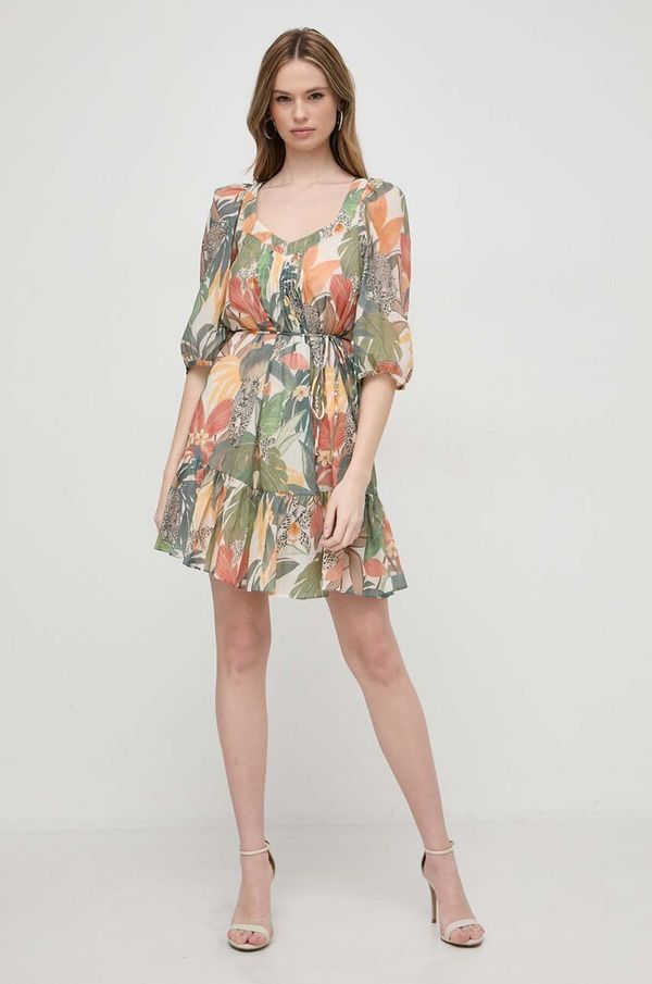 Twinset Pamučna haljina Twinset mini, širi se prema dolje