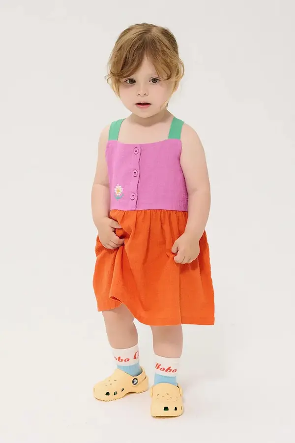 Bobo Choses Pamučna haljina za bebe Bobo Choses Pixel Daisy