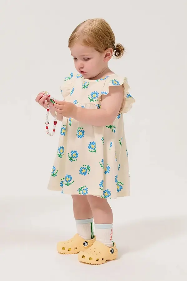 Bobo Choses Pamučna haljina za bebe Bobo Choses Pixel Flowers