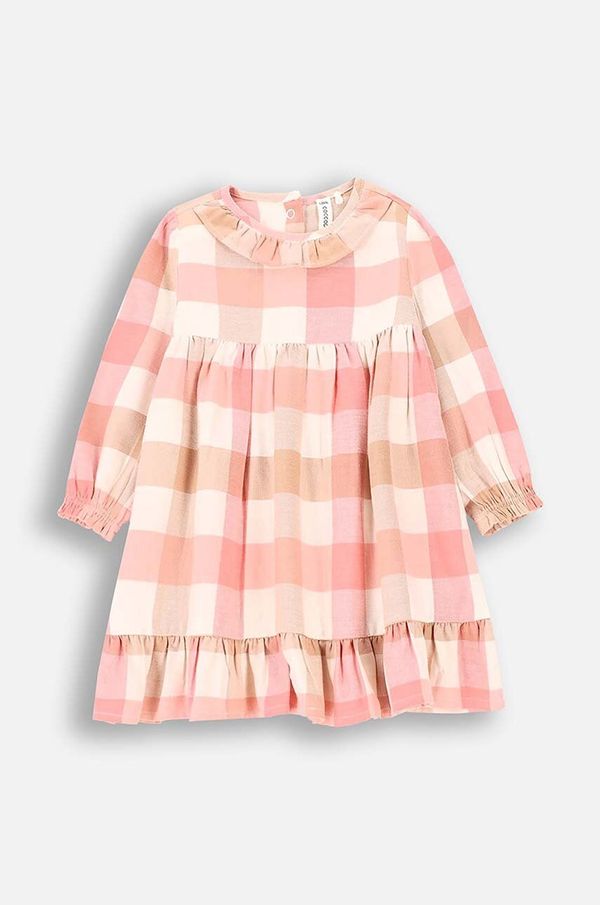 Coccodrillo Pamučna haljina za bebe Coccodrillo boja: bijela, mini, širi se prema dolje, FLOWERS GIRL NEWBORN