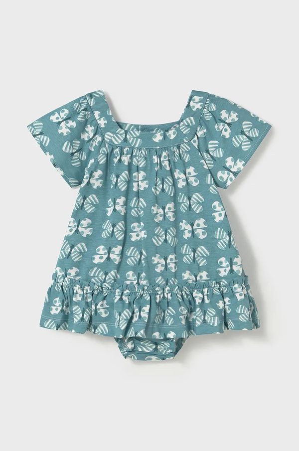 Mayoral Pamučna haljina za bebe Mayoral mini, širi se prema dolje, 1916