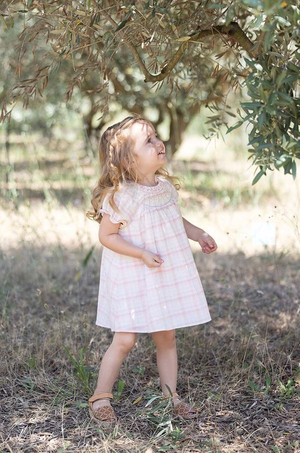 TARTINE ET CHOCOLAT Pamučna haljina za bebe Tartine et Chocolat boja: ružičasta, mini, širi se prema dolje