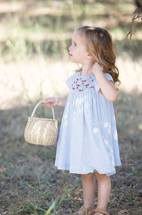 TARTINE ET CHOCOLAT Pamučna haljina za bebe Tartine et Chocolat boja: tamno plava, mini, širi se prema dolje
