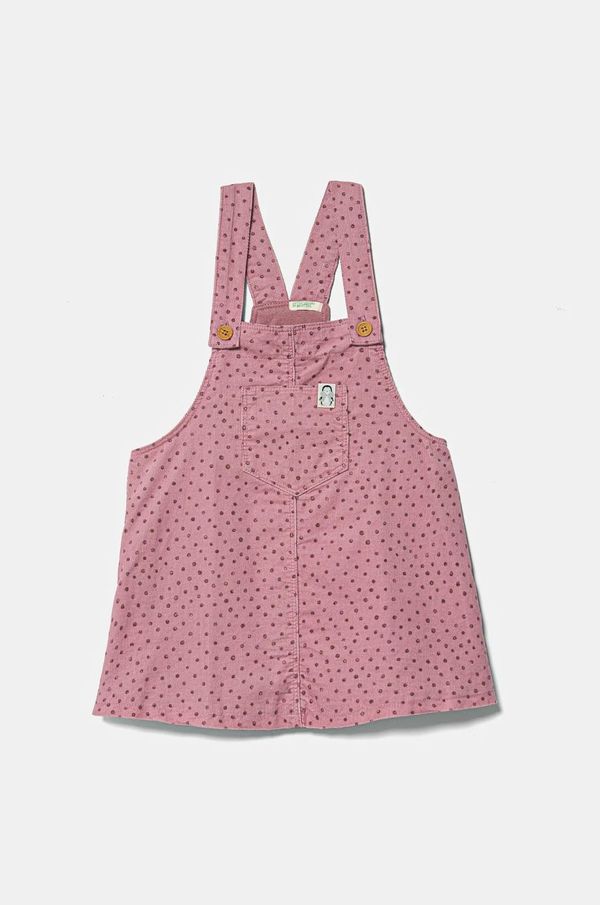 United Colors of Benetton Pamučna haljina za bebe United Colors of Benetton boja: ružičasta, mini, širi se prema dolje, 40CYAT016