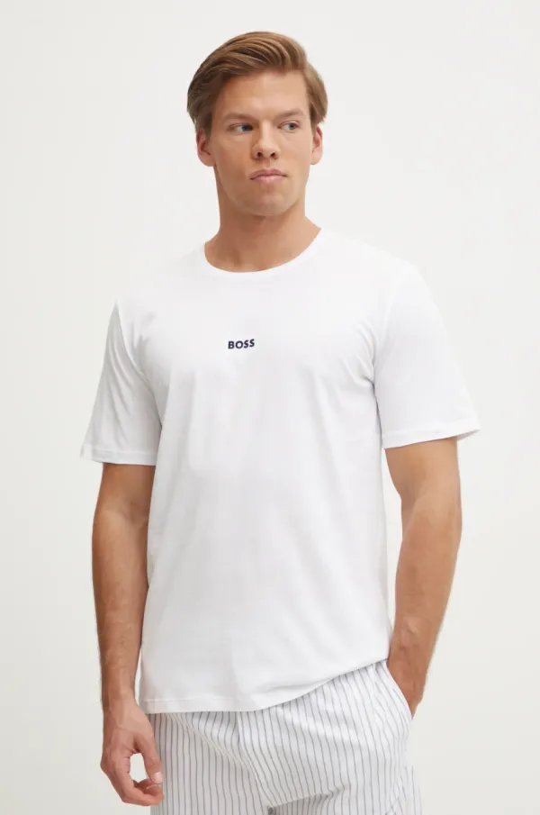 BOSS Pamučna homewear majica BOSS boja: bijela, s aplikacijom, 50535802