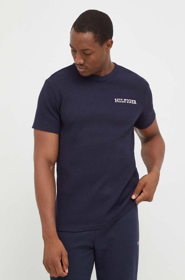 Tommy Hilfiger Pamučna homewear majica kratkih rukava Tommy Hilfiger boja: tamno plava, bez uzorka, UM0UM03116