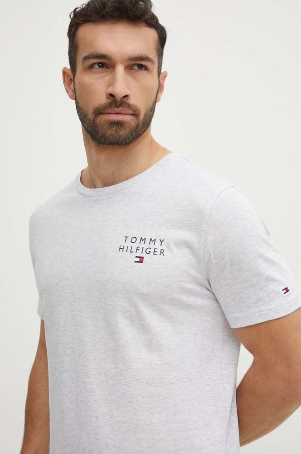 Tommy Hilfiger Pamučna homewear majica kratkih rukava Tommy Hilfiger boja: zelena, melanž