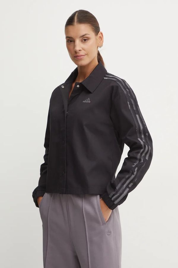 adidas Pamučna jakna adidas Camo boja: crna, za prijelazno razdoblje, IX3704