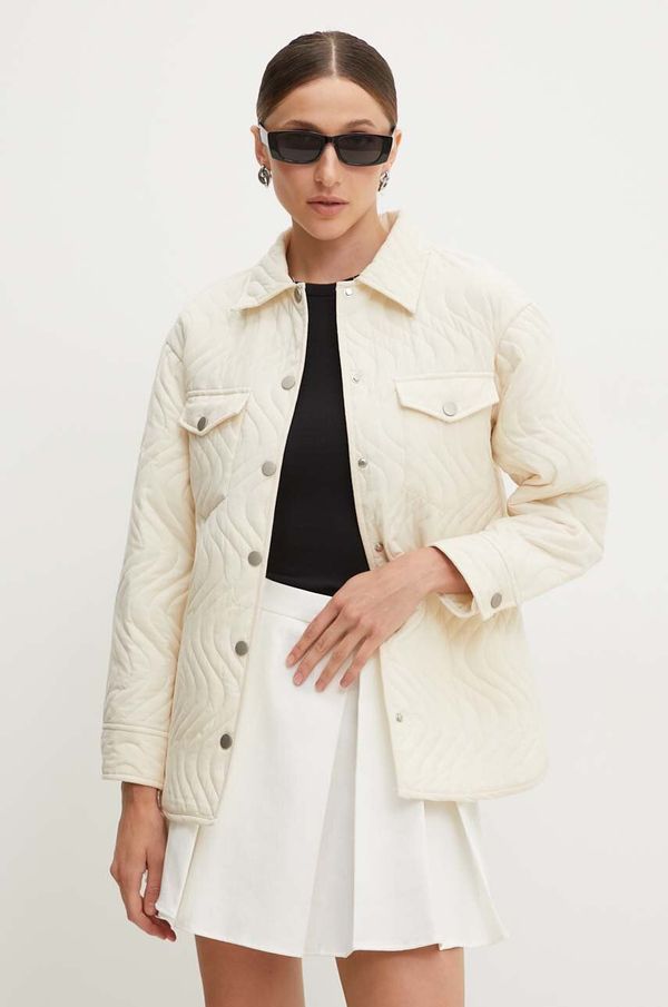 Answear Lab Pamučna jakna Answear Lab boja: bež, za prijelazno razdoblje