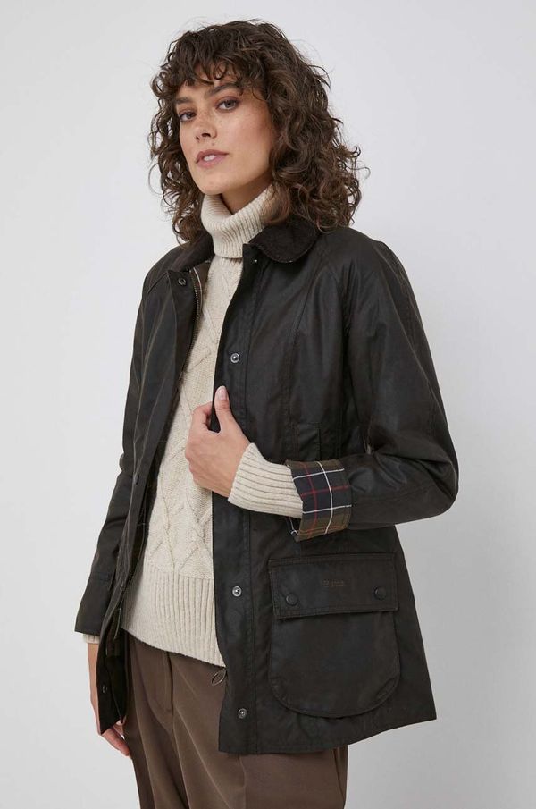Barbour Pamučna jakna Barbour Classic Beadnell Wax Jacket boja: smeđa, za prijelazno razdoblje