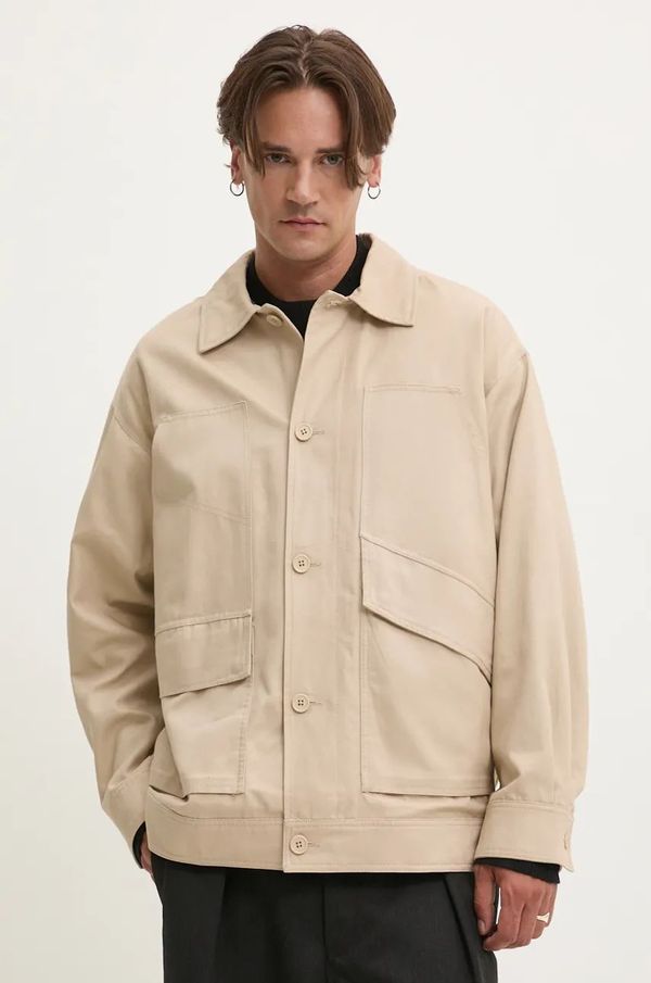 Desigual Pamučna jakna Desigual IDAHO boja: bež, za prijelazno razdoblje, oversize, 24WMEW10