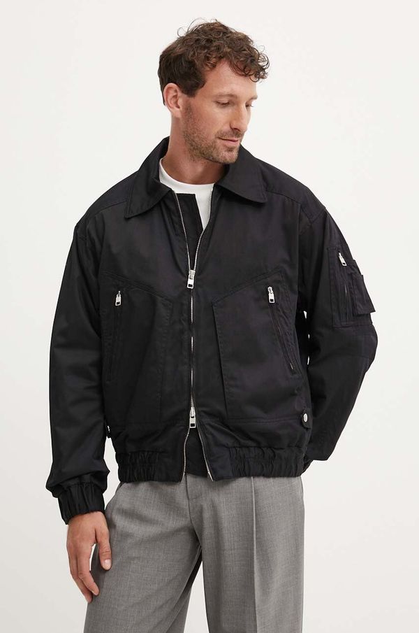 IRO Pamučna jakna IRO boja: crna, za prijelazno razdoblje, MP137CLOONY