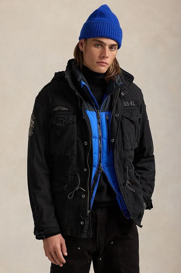 Polo Ralph Lauren Pamučna jakna Polo Ralph Lauren boja: crna, za prijelazno razdoblje, 710955784