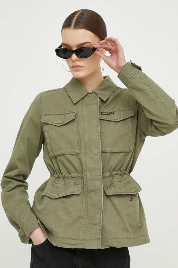 Superdry Pamučna jakna Superdry boja: zelena, za prijelazno razdoblje