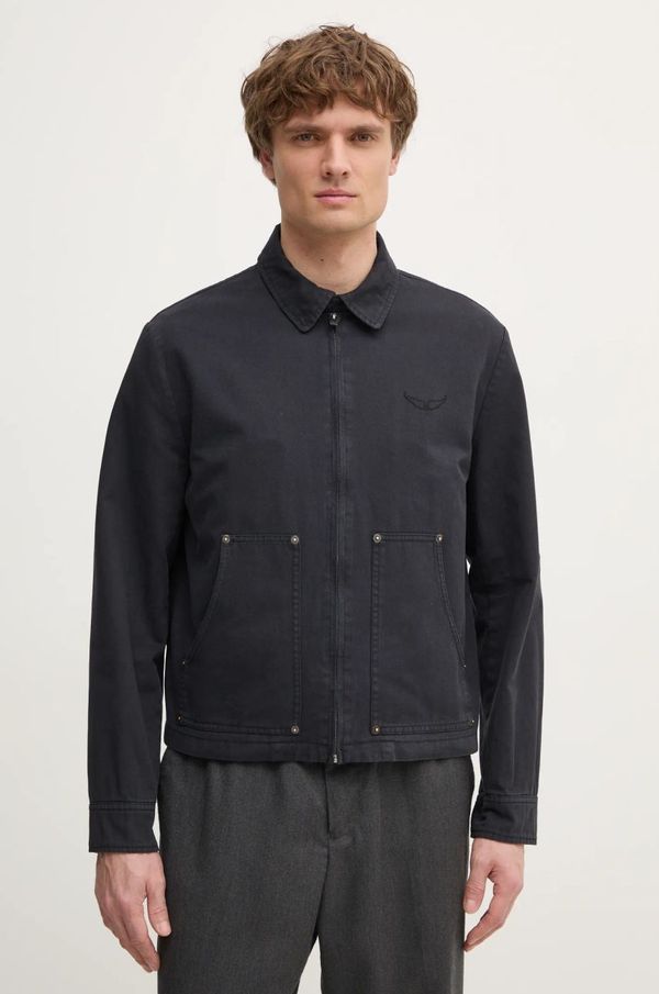 Zadig&Voltaire Pamučna jakna ZADIG&VOLTAIRE boja: crna, za prijelazno razdoblje, WMOW01399