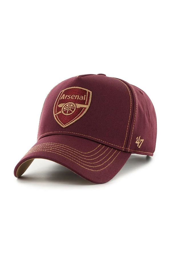 47 brand Pamučna kapa sa šiltom 47 brand Arsenal FC boja: bordo, s aplikacijom, EPL-CONDT30GWS-KM