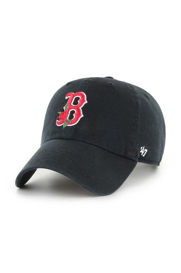 47 brand Pamučna kapa sa šiltom 47 brand MLB Boston Red Sox boja: crna, s aplikacijom, B-THRNC02GWS-BK