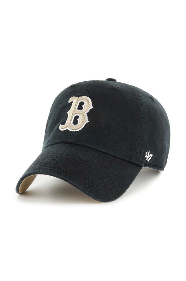 47 brand Pamučna kapa sa šiltom 47 brand MLB Boston Red Sox boja: crna, s aplikacijom, BCWS-DBLUN02GWS-BK04