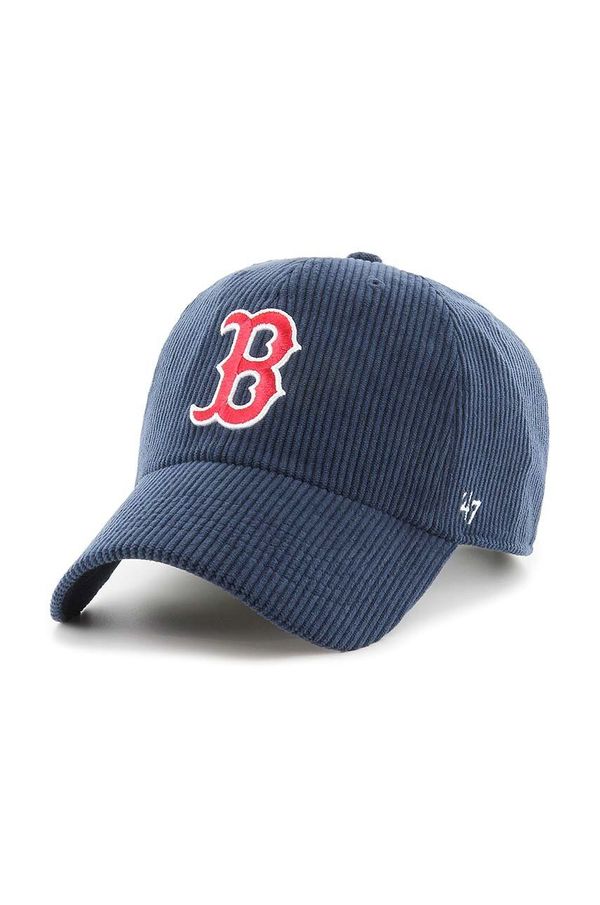 47 brand Pamučna kapa sa šiltom 47 brand MLB Boston Red Sox boja: tamno plava, s aplikacijom, B-THCKC02EWS-NY