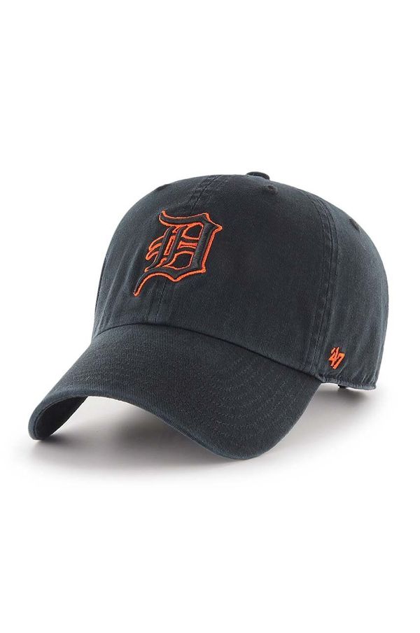 47 brand Pamučna kapa sa šiltom 47 brand MLB Detroit Tigers boja: crna, s aplikacijom, B-RGW09GWSNL-BKC