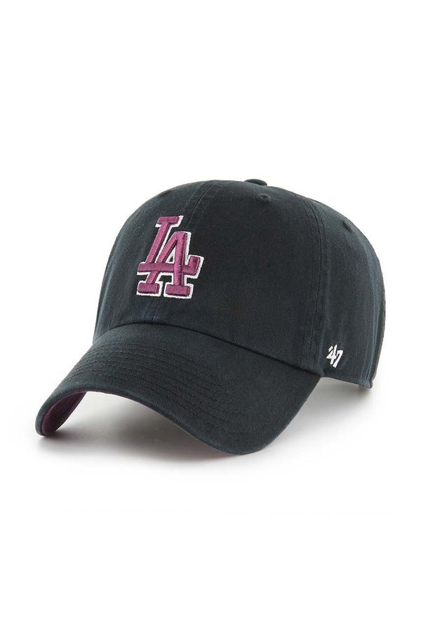 47 brand Pamučna kapa sa šiltom 47 brand MLB Los Angeles Dodgers boja: crna, s aplikacijom, B-BLPRK12GWS-BKE