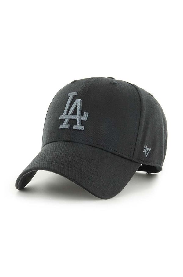47 brand Pamučna kapa sa šiltom 47 brand MLB Los Angeles Dodgers boja: crna, s aplikacijom, B-TCMSP12CTP-BK