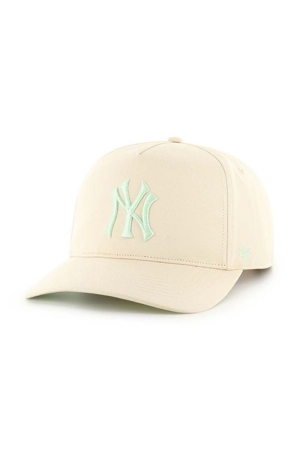 47 brand Pamučna kapa sa šiltom 47 brand MLB New York Yankees boja: bež, s aplikacijom, BCWS-SRSHT17GWP-NT96