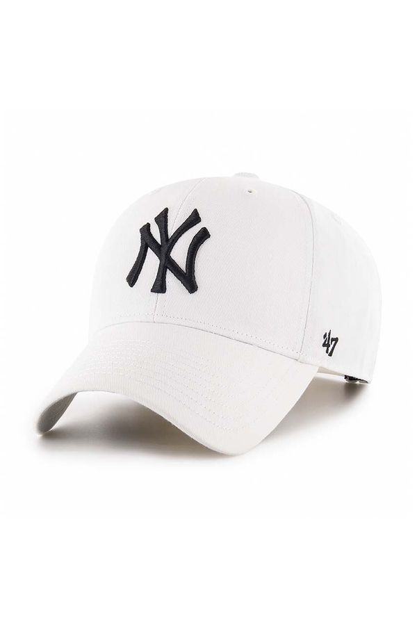 47 brand Pamučna kapa sa šiltom 47 brand MLB New York Yankees boja: bijela, s aplikacijom, B-RAC17CTP-WH