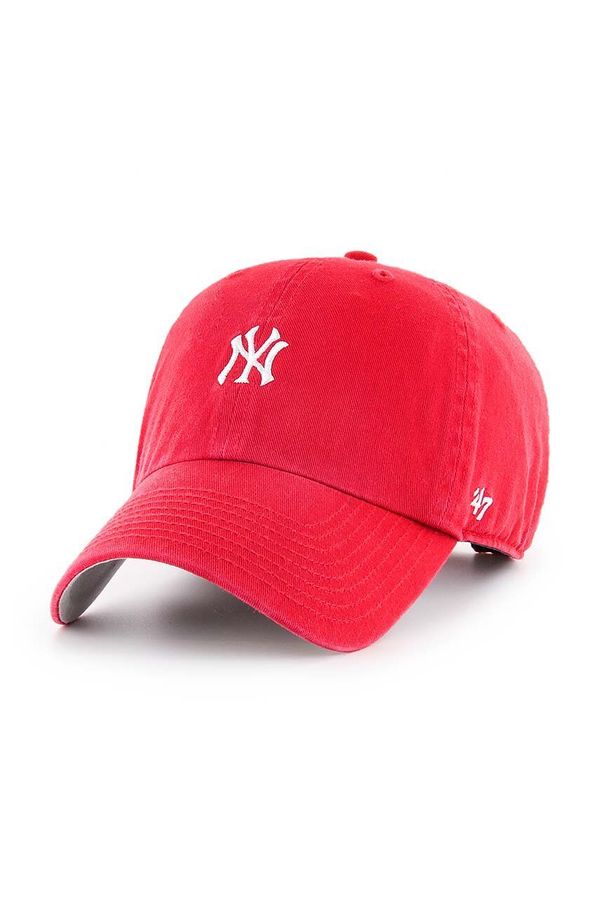 47 brand Pamučna kapa sa šiltom 47 brand MLB New York Yankees boja: crvena, s aplikacijom, B-BSRNR17GWS-RDA