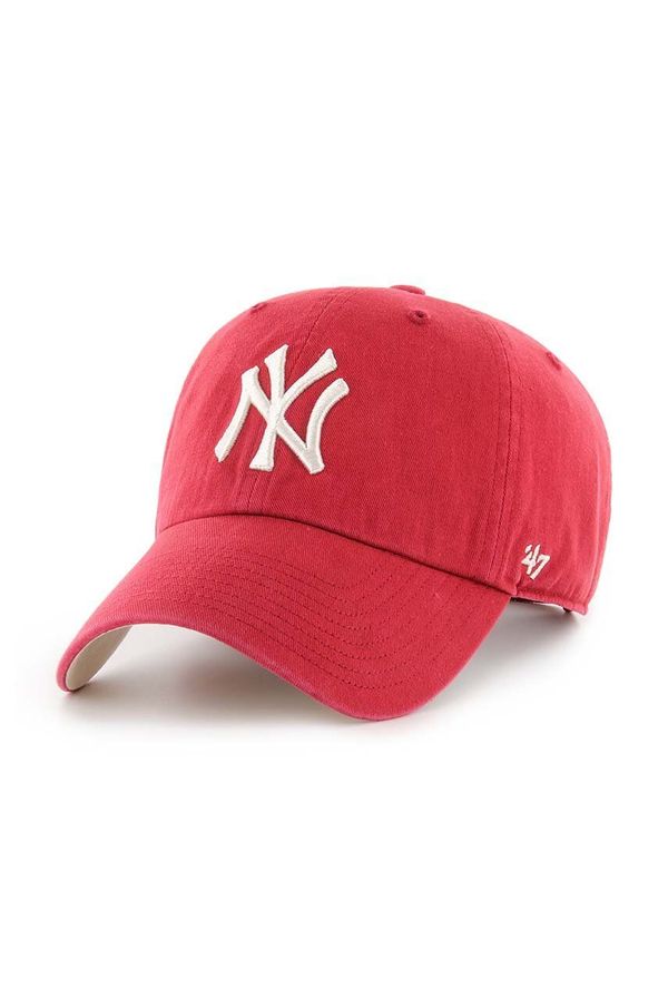 47 brand Pamučna kapa sa šiltom 47 brand MLB New York Yankees boja: crvena, s aplikacijom, BCWS-DBLUN17GWS-XY96