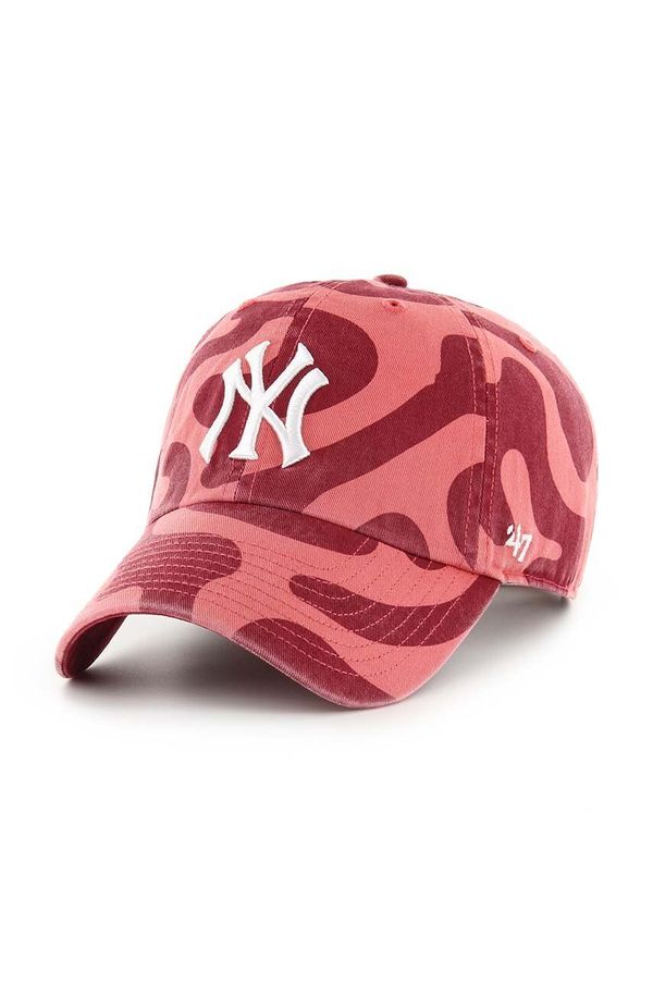 47 brand Pamučna kapa sa šiltom 47 brand MLB New York Yankees boja: crvena, s uzorkom, B-FRFMC17GWS-IR