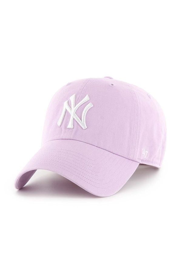 47 brand Pamučna kapa sa šiltom 47 brand MLB New York Yankees boja: ljubičasta, s aplikacijom, B-NLRGW17GWS-YX