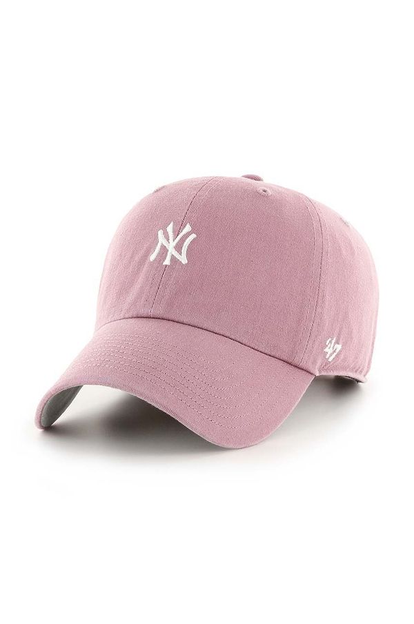 47 brand Pamučna kapa sa šiltom 47 brand MLB New York Yankees boja: ružičasta, s aplikacijom, B-BSRNR17GWS-QC