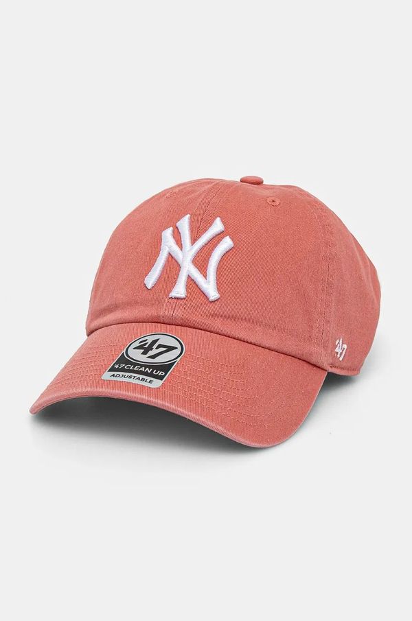 47 brand Pamučna kapa sa šiltom 47 brand MLB New York Yankees boja: ružičasta, s aplikacijom, B-RGW17GWS-IR