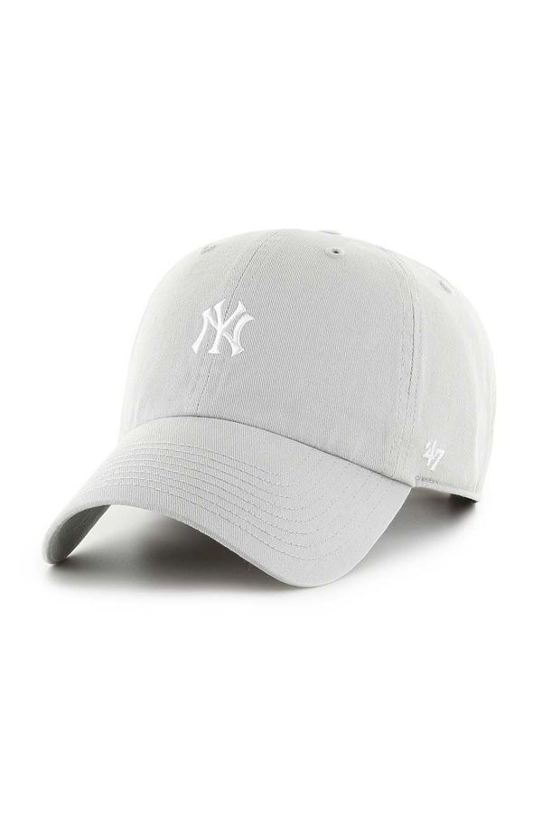 47 brand Pamučna kapa sa šiltom 47 brand MLB New York Yankees boja: siva, s aplikacijom, B-BSRNR17GWS-GYB