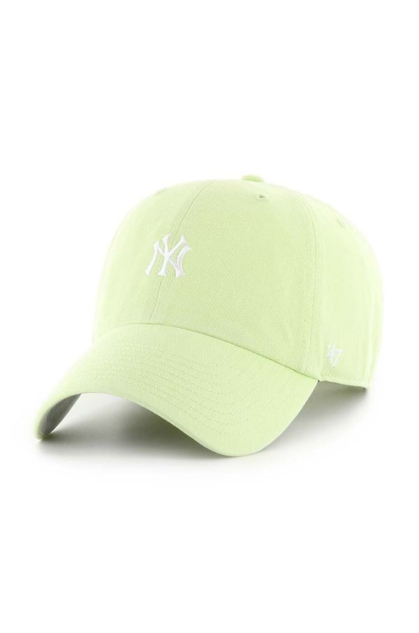47 brand Pamučna kapa sa šiltom 47 brand MLB New York Yankees boja: zelena, s aplikacijom, B-BSRNR17GWS-F1