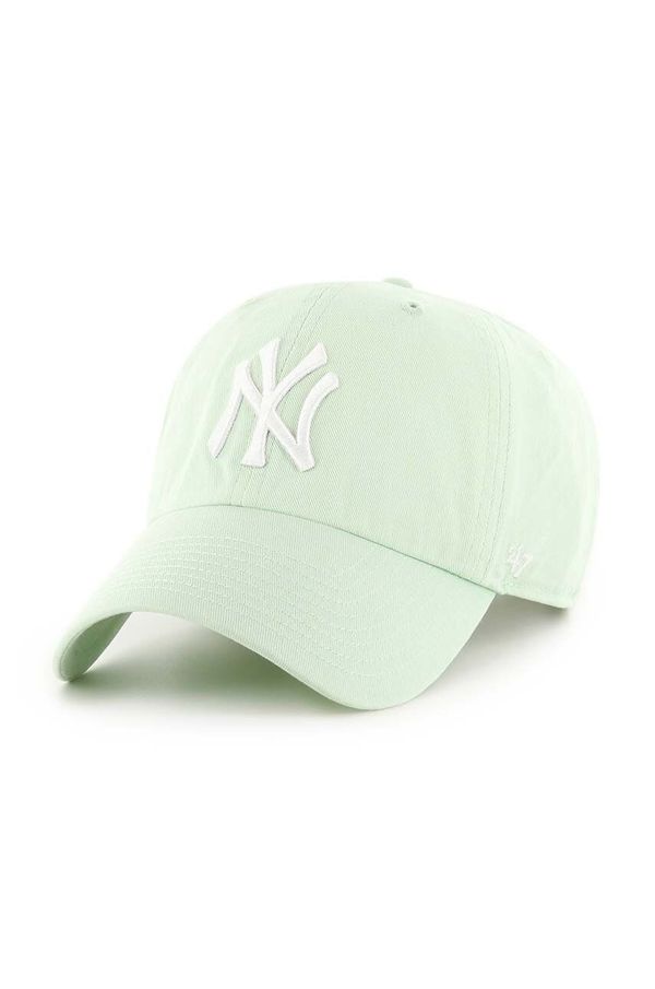 47 brand Pamučna kapa sa šiltom 47 brand MLB New York Yankees boja: zelena, s aplikacijom, B-NLRGW17GWS-B0